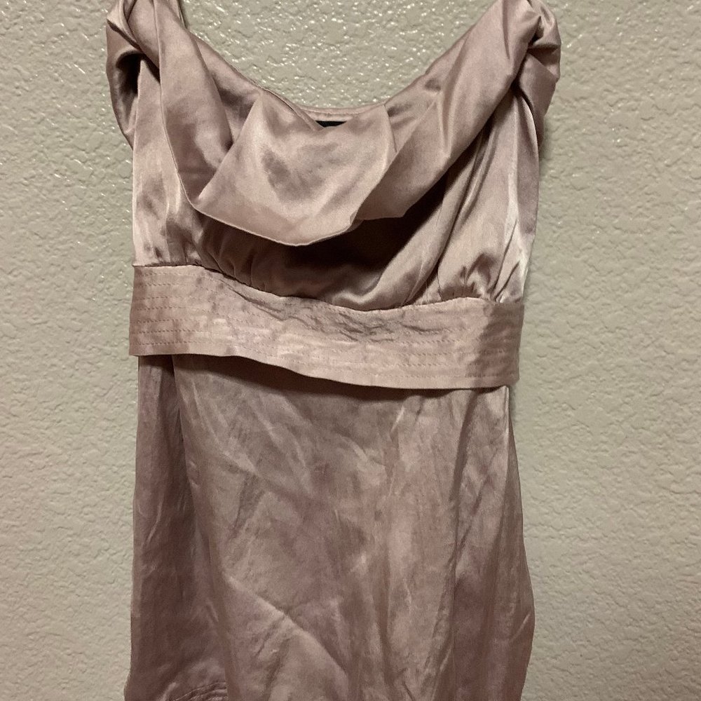 BCBGMaxAzria Satin Mauve Spaghetti strap blouse